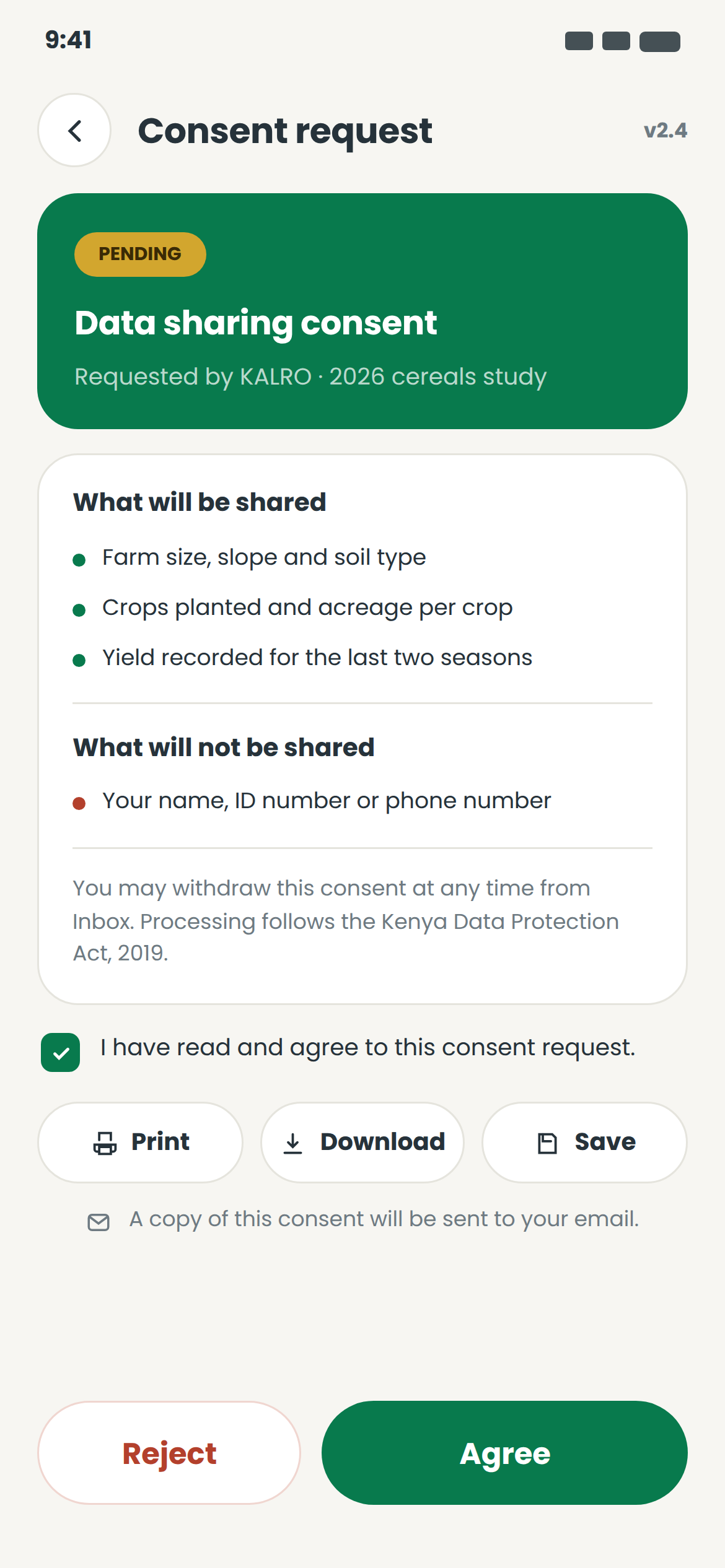 Inbox & Data Consent